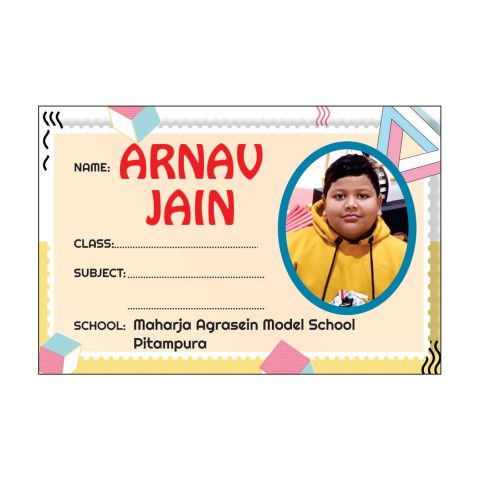 Crafty Worth Customized Name Slip | Label Sticker| Name Sticker for School Books | Naming Slip with Your Kids Picture for School Book & Copy (Made in India) (customised) 36 pcs, 3×2 IN