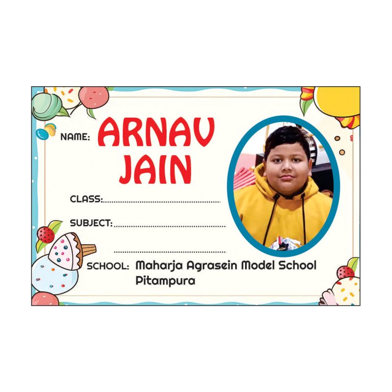 Crafty Worth School Notebook Labels School Notebook Name Stickers Label Multi for Kids Girls School Students Stationery (customised) 36 pcs, 3x2 IN