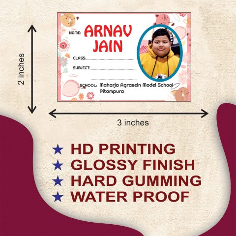 Crafty Worth Personalized Name Photo Gumming Tags with Own Photo Pick and Stick Notebook Stickers for Kids/School Book Labels Stickers (customised) 36 pcs, 3×2 IN - alternate view