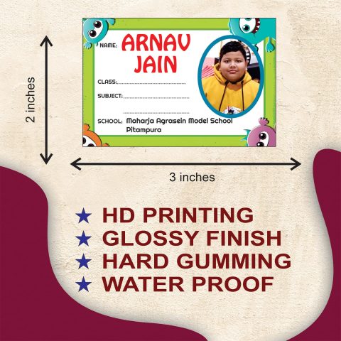 Crafty Worth Personalized Name Stickers for Kids School Books Waterproof Sticker for Notebooks, Water Bottles Custom Name Labels (customised) 36 pcs, 3×2 IN - alternate view