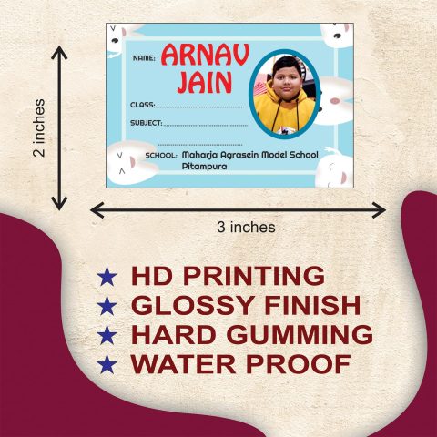 Crafty Worth Name Slip Stickers for Kids Girls School Students Notebooks Labels Slip Image Printed Label Stickers & Name Tag (Made in India) (customised) 36 pcs, 3×2 IN - alternate view