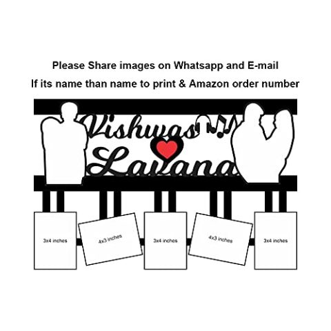 Crafty Worth | customized frames for gift | customized gifts for couple| Customized Photo Frame with Name 12×18 inch - alternate view