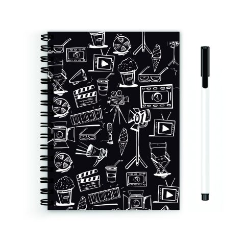 Crafty Worth Reusable Wiro Spiral Unruled Notebook Diary Journal Entertainment Blank Pages – A5 (Size 5.5×8)