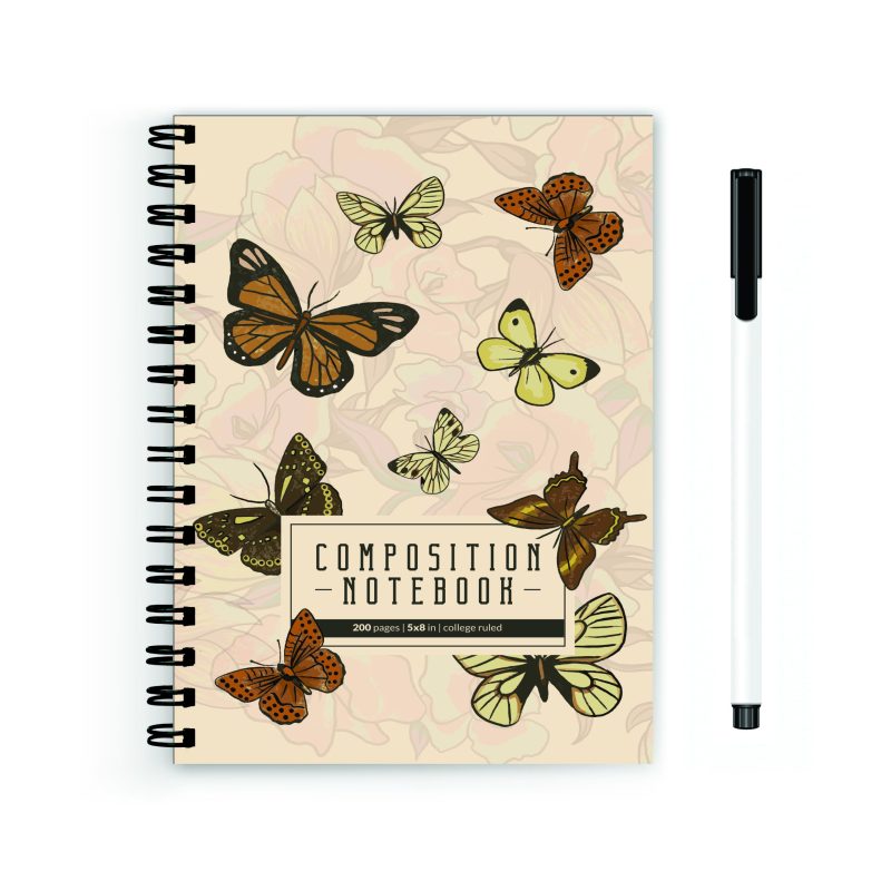 Butterfly Print A5 Spiral Notebook