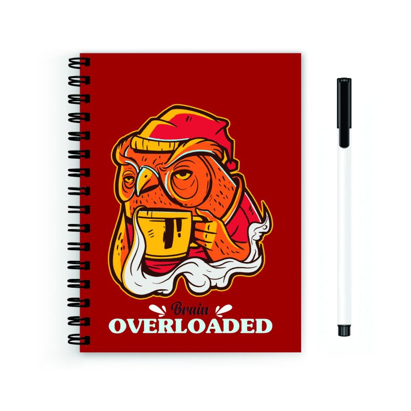 Brain Overloaded Owl Wiro Notebook