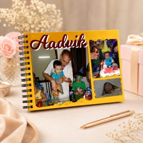 Crafty Worth Customized A4 Photo Album (25 Pages) – Personalized Photo Album for Birthday, Baby & Family Memories