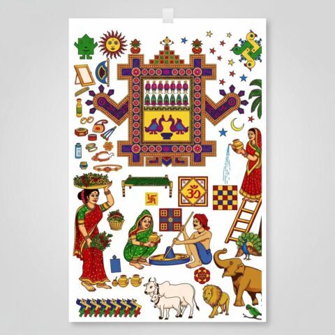 Traditional Ahoi Mata Ashtami Wall Poster