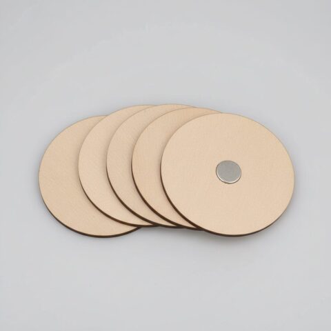 Round MDF Fridge Magnet Blanks Set