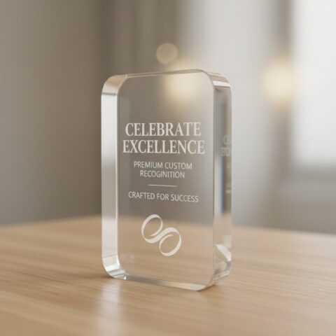 Premium Custom Engraved Acrylic Trophy - alternate view