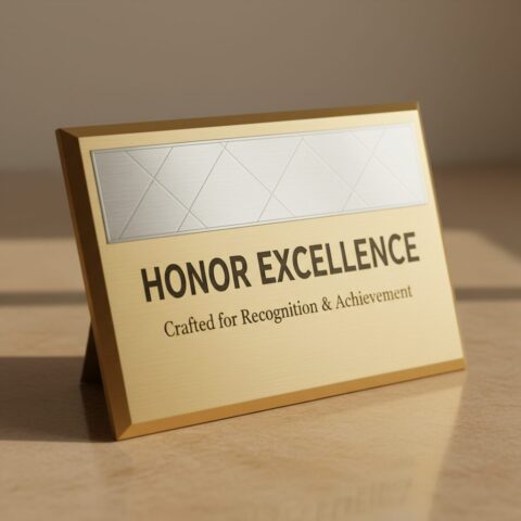 Custom Engraved Metal Award Plaque - alternate view
