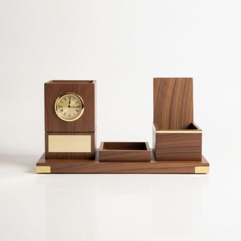 Premium Wooden Desk Organizer Memento