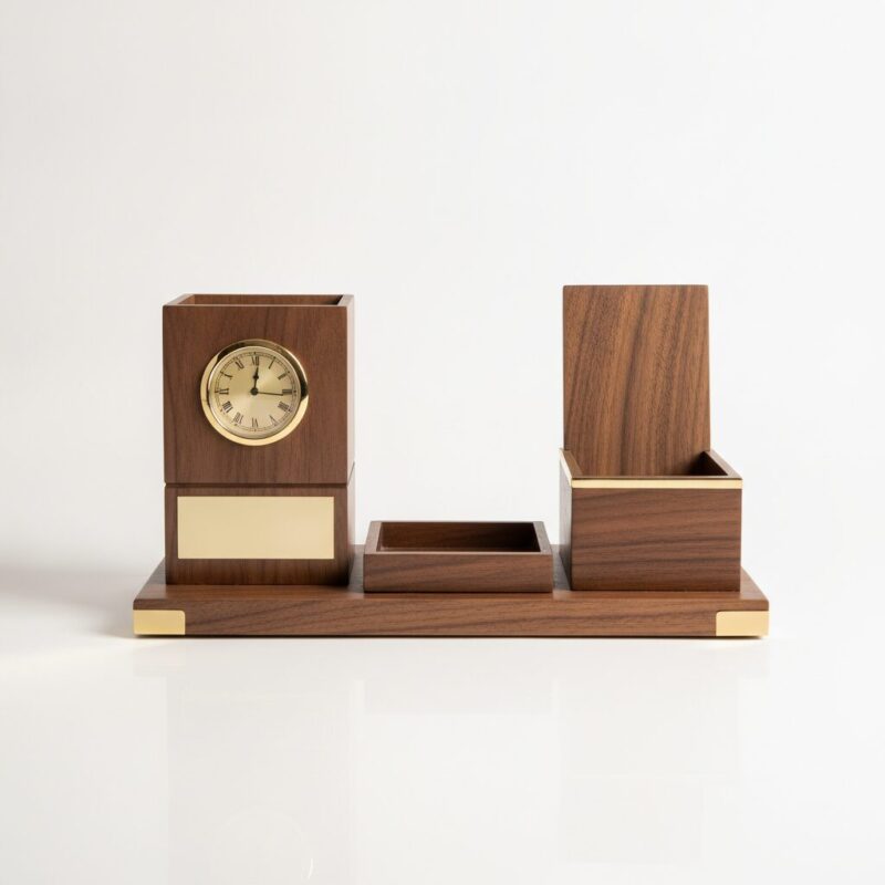 Premium Wooden Desk Organizer Memento