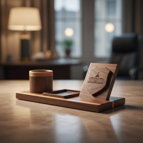 Premium Wooden Desk Organizer Memento - alternate view