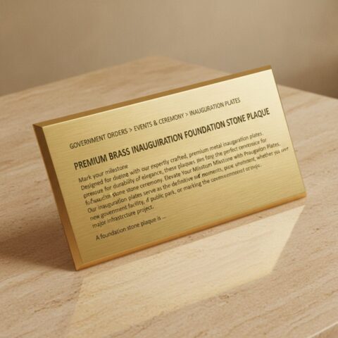Premium Brass Inauguration Foundation Stone Plaque - alternate view