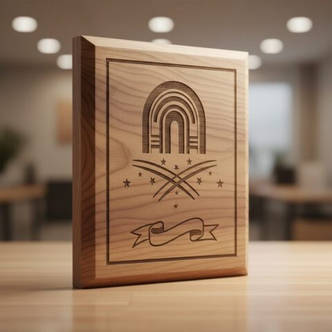 Custom Laser Engraved Wooden Memento Plaque - alternate view