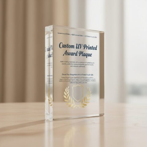 Custom UV Printed Acrylic Award Plaque - alternate view