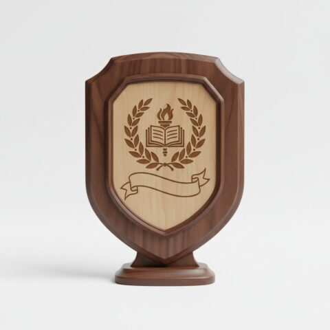 Premium Custom Engraved Wooden Award Shield
