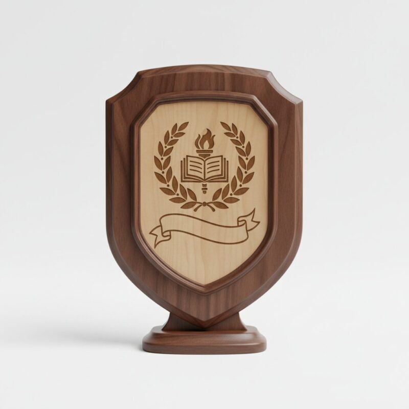 Premium Custom Engraved Wooden Award Shield