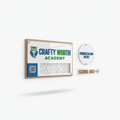 Custom Metal School Entrance Name Board