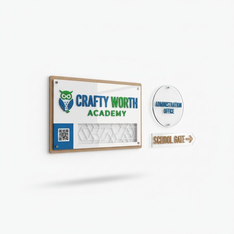 Custom Metal School Entrance Name Board