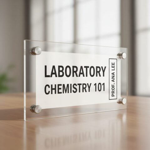 Custom Acrylic Laboratory Door Sign - alternate view