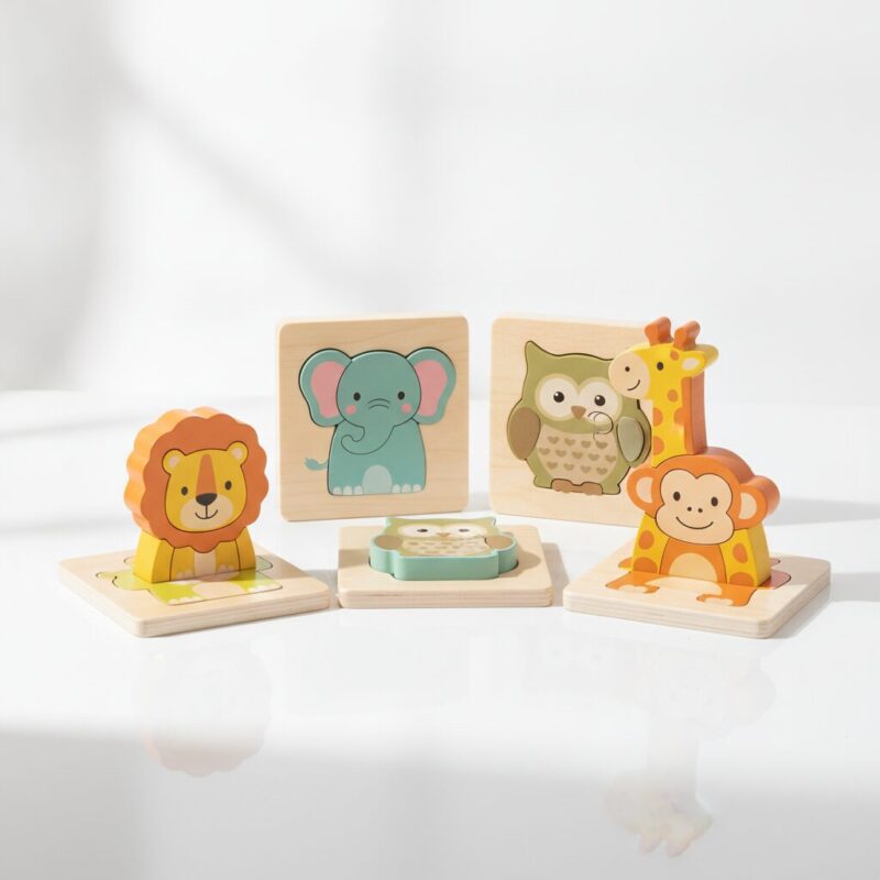 Wooden Educational Animal Puzzle Set