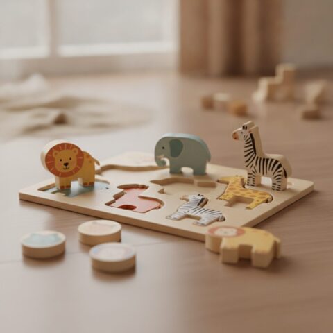 Wooden Educational Animal Puzzle Set - alternate view