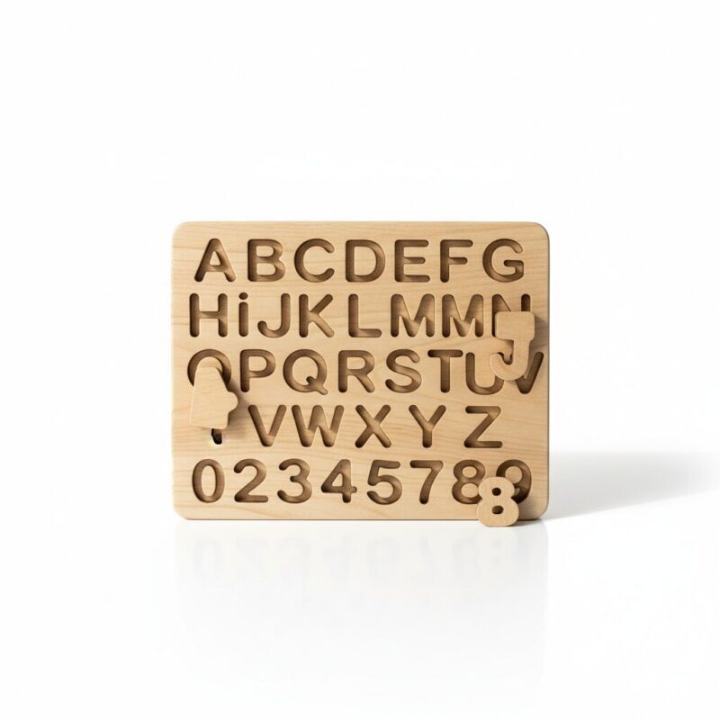 Wooden Alphabet and Number Learning Board