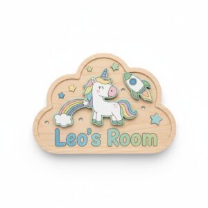 Personalized Wooden Kids Room Name Plate - kids room name plates, custom name signs, wooden nursery decor (School & Institute > Educational Products > Kids Room Name Plates) | Crafty Worth personalized gift