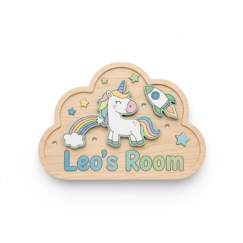 Personalized Wooden Kids Room Name Plate