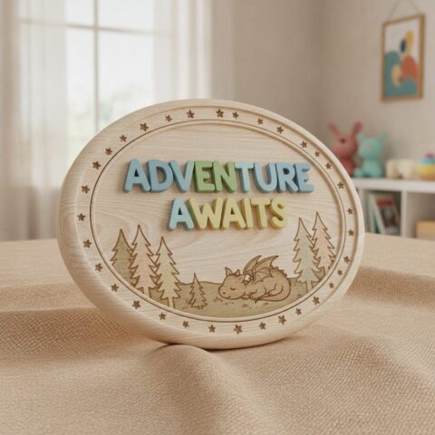 Personalized Wooden Kids Room Name Plate - alternate view