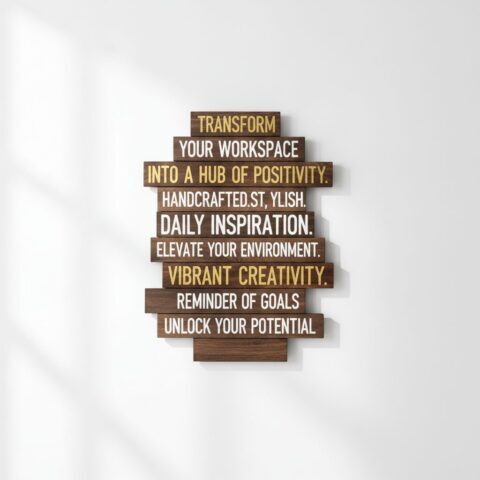 Inspirational Typography Wooden Wall Hanging