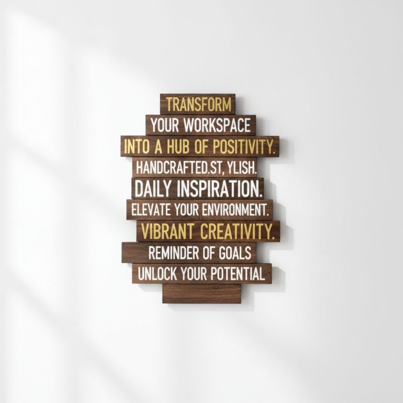 Inspirational Typography Wooden Wall Hanging