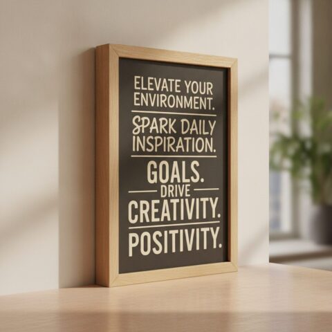 Inspirational Typography Wooden Wall Hanging - alternate view