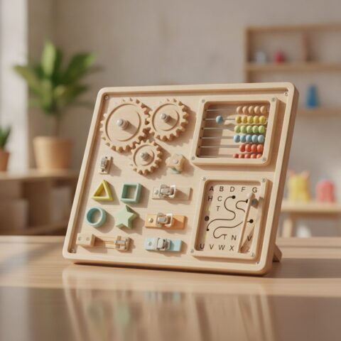 Custom Interactive Wooden Learning Activity Board - alternate view