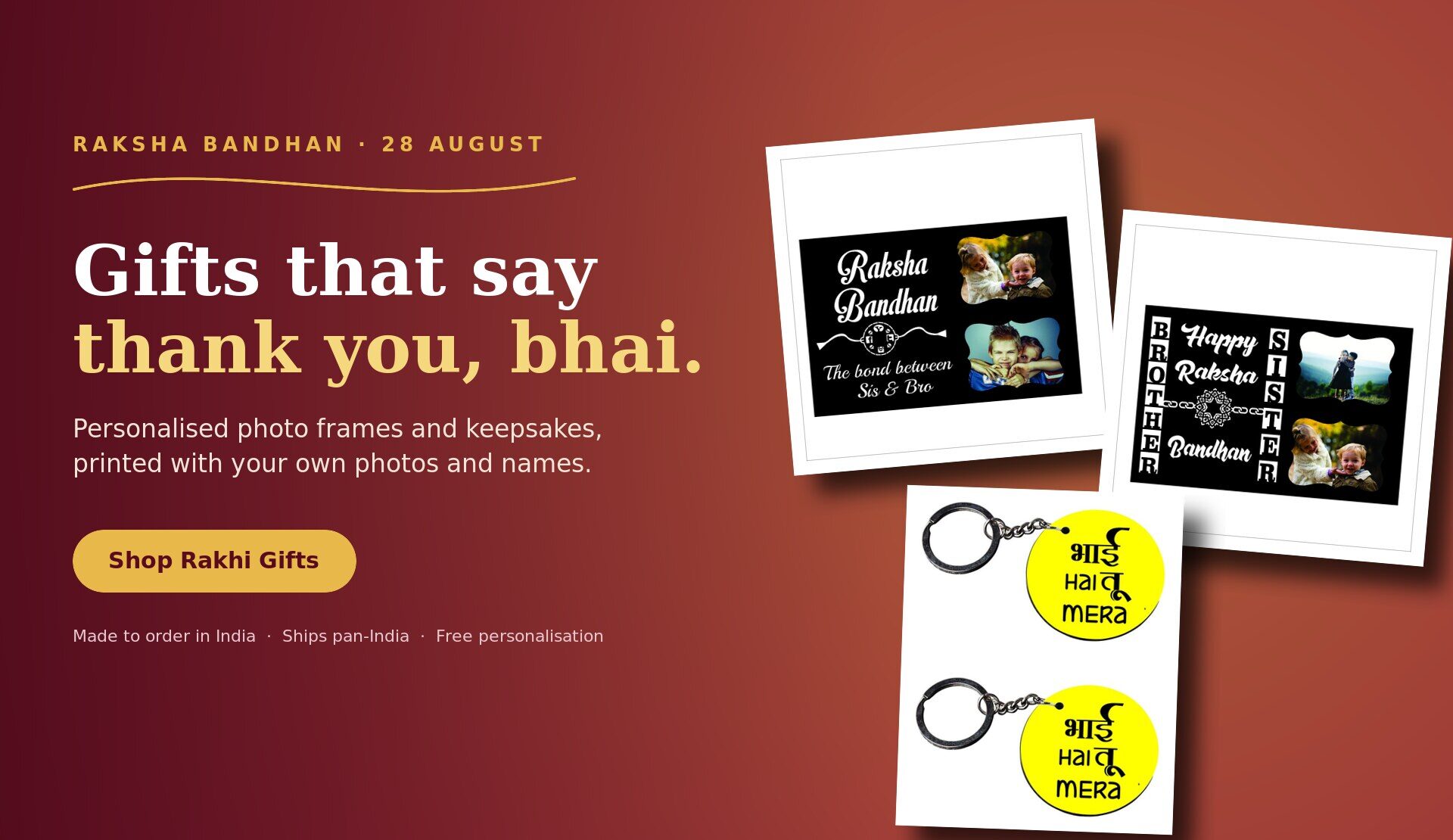 Raksha Bandhan personalised gifts from Crafty Worth